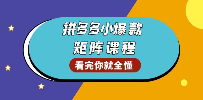 拼多多爆款矩阵课程：教你测出店铺爆款，优化销量，提升GMV，打造爆款群-创业网