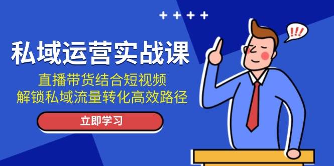 私域运营实战课：直播带货结合短视频，解锁私域流量转化高效路径-创业网