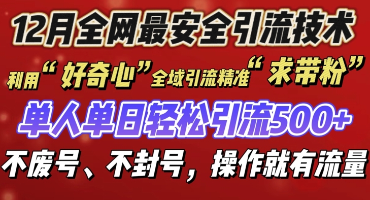 12 月份全网最安全引流创业粉技术来袭，不封号不废号，有操作就有流量【揭秘】-创业网