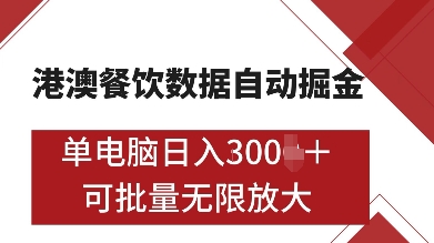 港澳餐饮数据全自动掘金，单电脑日入多张, 可矩阵批量无限操作【揭秘】-创业网