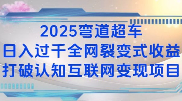 2025弯道超车日入过K全网裂变式收益打破认知互联网变现项目【揭秘】-创业网