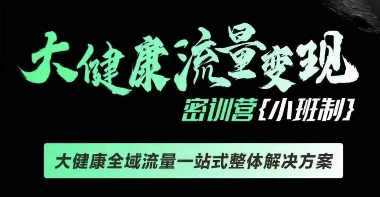 千万级大健康变现课线下课，大健康全域流量一站式整体解决方案-创业网