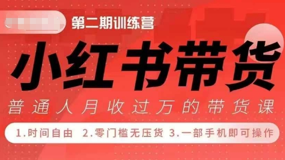 小Red书带货42天训练营 2.0版，宝妈+自由职+上班族+大学生，提高副业收入的大红利项目-创业网