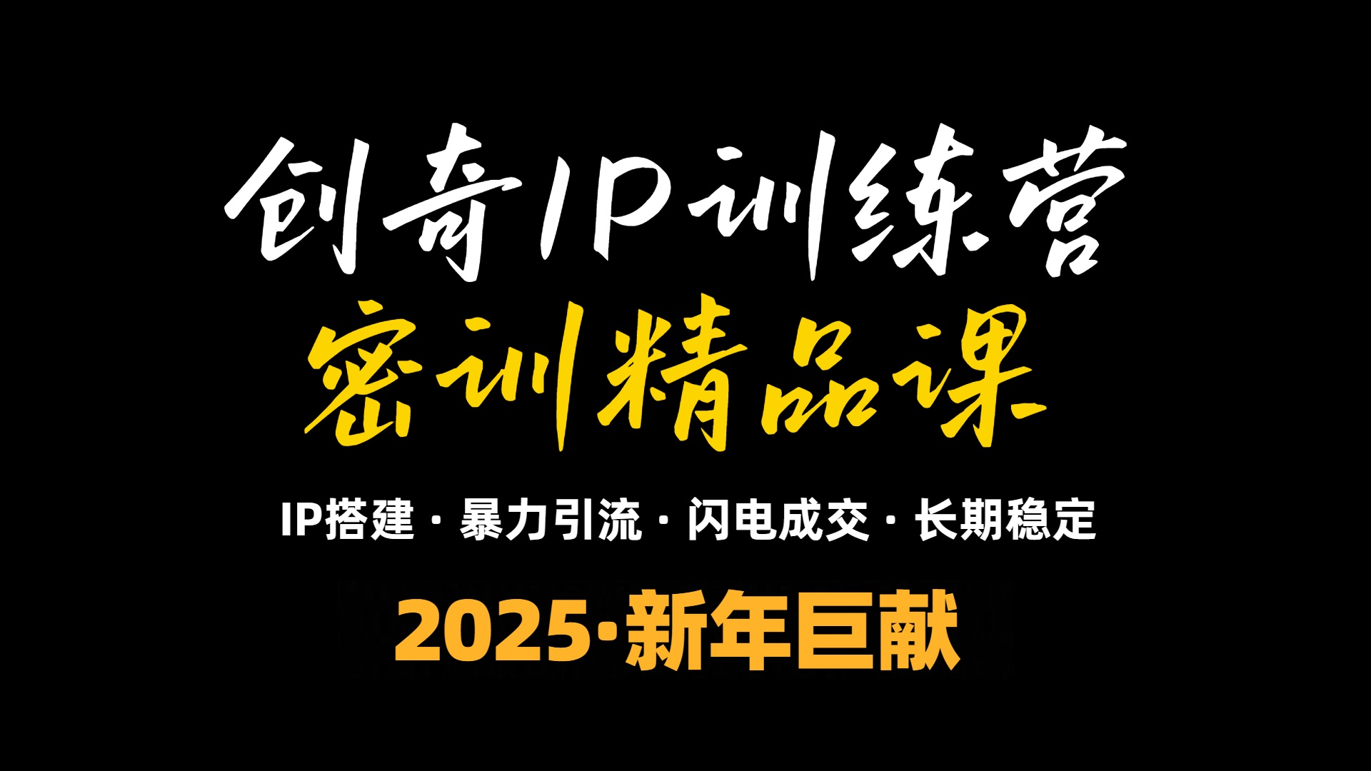 2025年“知识付费IP训练营”小白避坑年赚百万，暴力引流，闪电成交-创业网